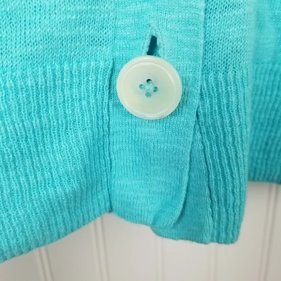 J Jill Linen Cardigan Sweater Linen Blend Size Small Blue Lightweight - Picture 5 of 9